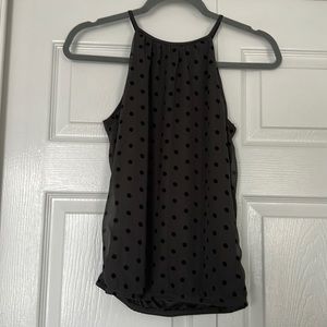 Express Polka Dot Print High Neck Tank Top